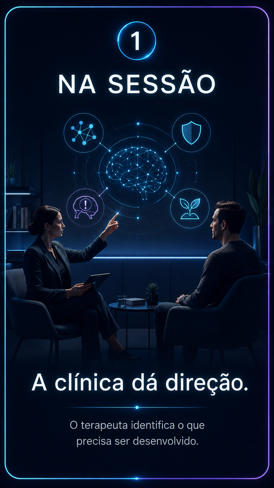 Na sessão - a clínica dá direção: o terapeuta identifica o que precisa ser desenvolvido
