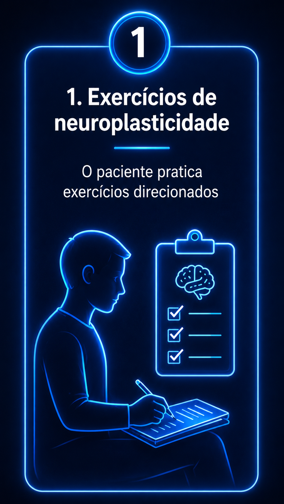 Exercícios de neuroplasticidade - o paciente pratica exercícios direcionados